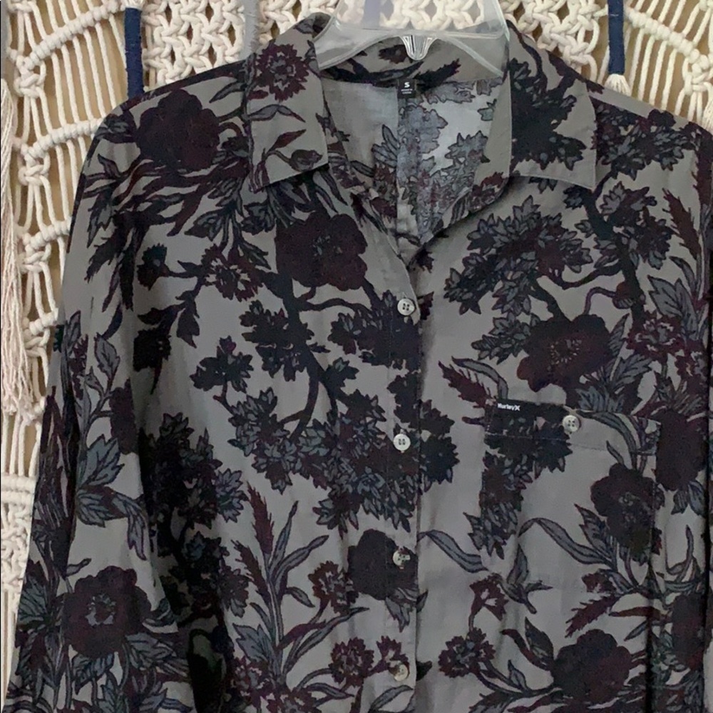 Hurley floral flannel shirt